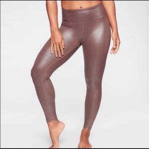 Athleta Elation Shimmer Tights Powervita Shiny Leggings